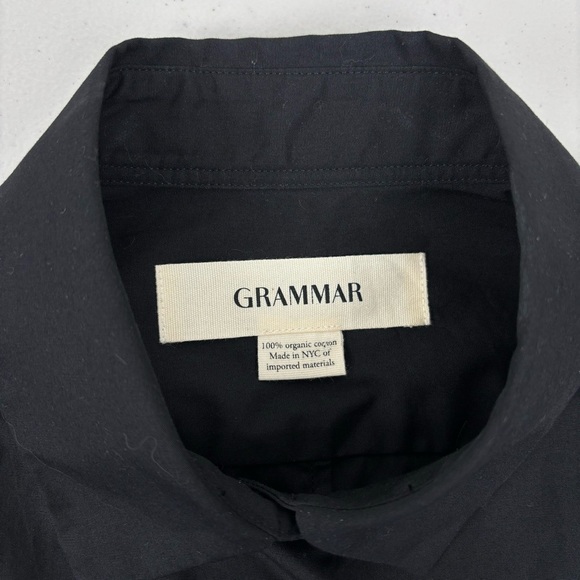 Grammar NYC The Conjunction Shirt Button Down Black Tie Front Women’s 10 - Picture 3 of 8